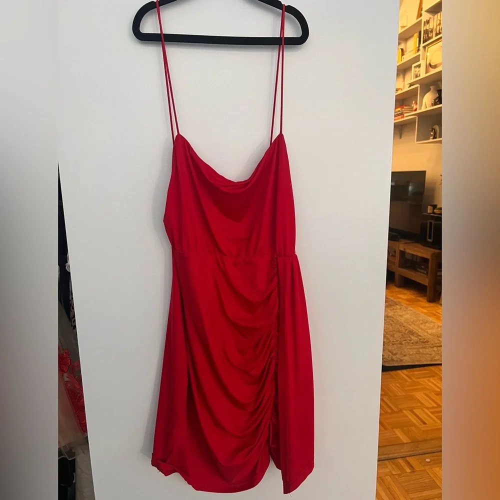 Superdown Rouched Red Dress - Picture 1 of 4